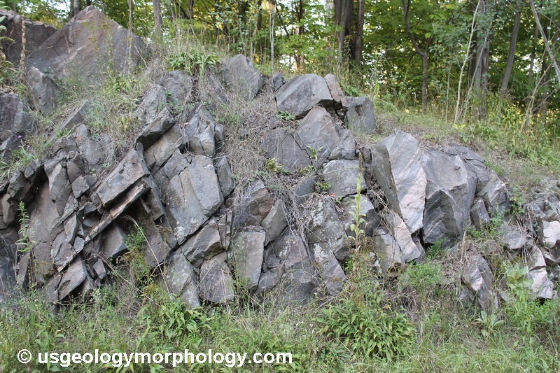mylonite in the Carthage-Colton shear zone, Adiorndacks, New York