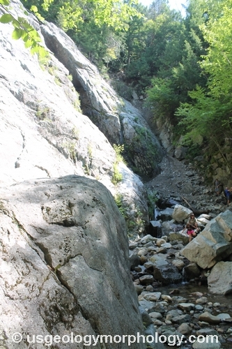 Roaring Brook Falls, carved in anorthosite, Adirondacks, New York