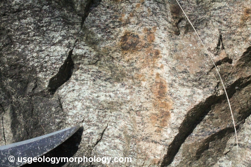 Close-up of gabbroic anorthosite near Split Rock Falls, Adirondacks