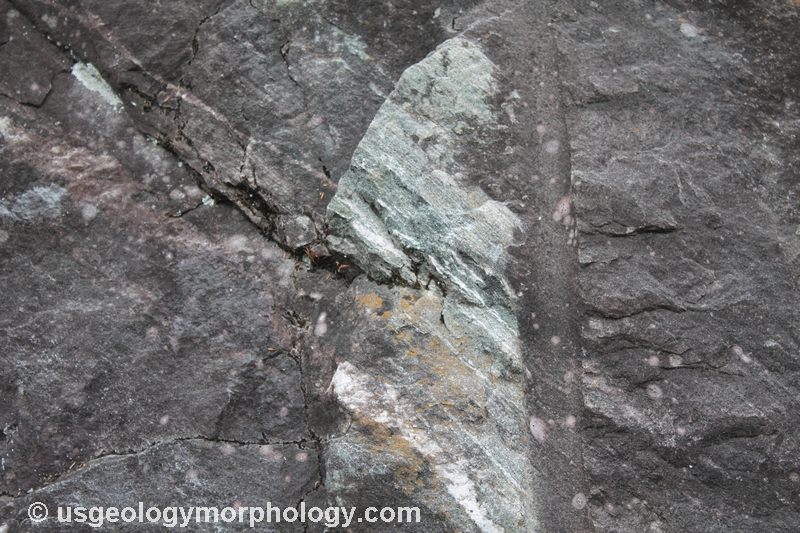 close-up of calcsilicate and granite, Adirondacks, New York