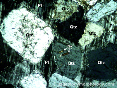 Morton gneiss thin section-XPL-crossed polarizers